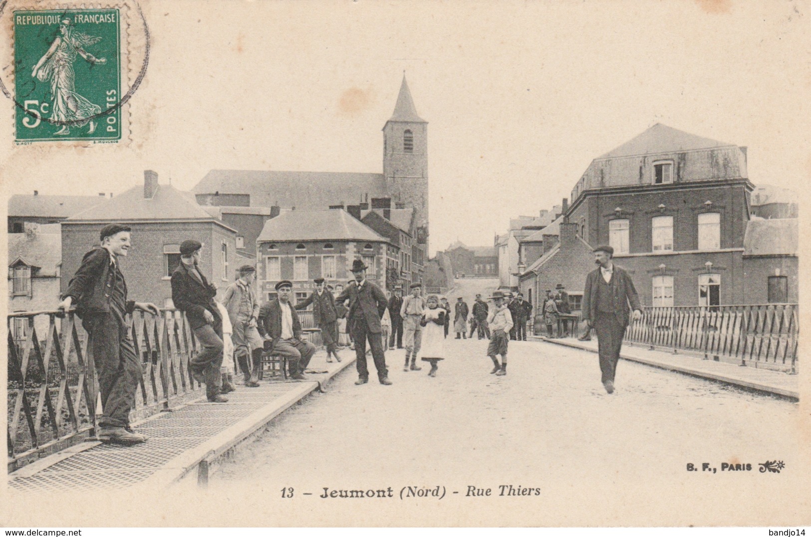 Jeumont  - Rue  Thiers  ( Belle Animation ) - Scan Recto-verso - Jeumont
