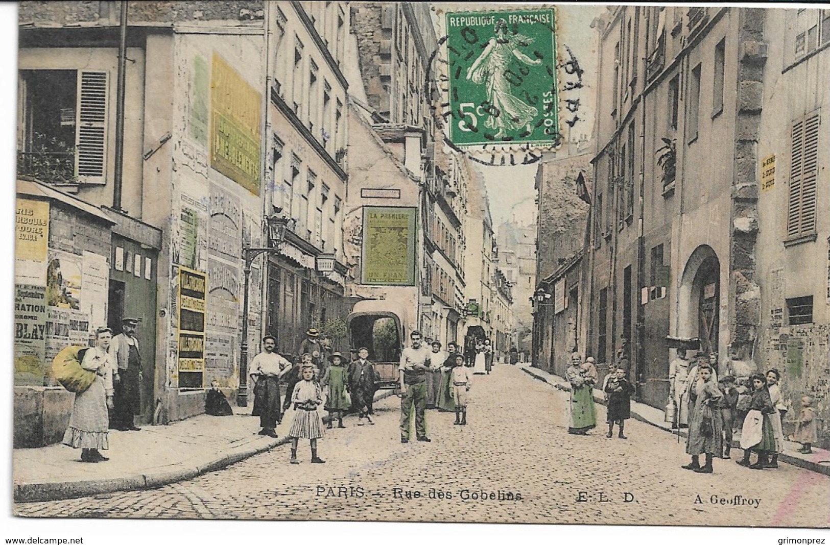 CPA PARIS XIIIème Arrondt Rue Des Gobelins   édit ELD (état Moyen Voir Dos ) - Arrondissement: 13