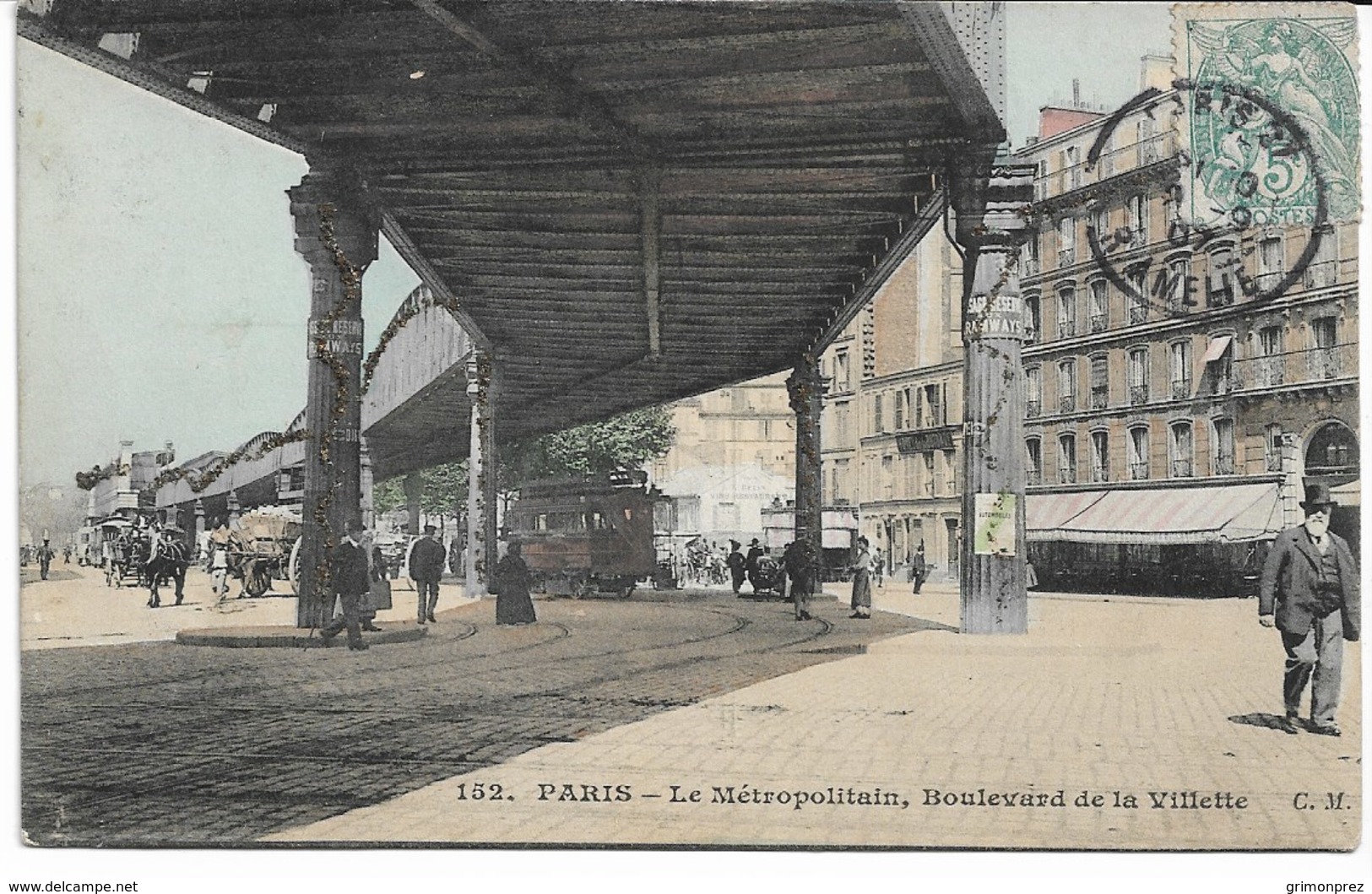 CPA PARIS XIX ème  Arrondt Le Métropolitain-Boulevard De La Villette - Arrondissement: 19