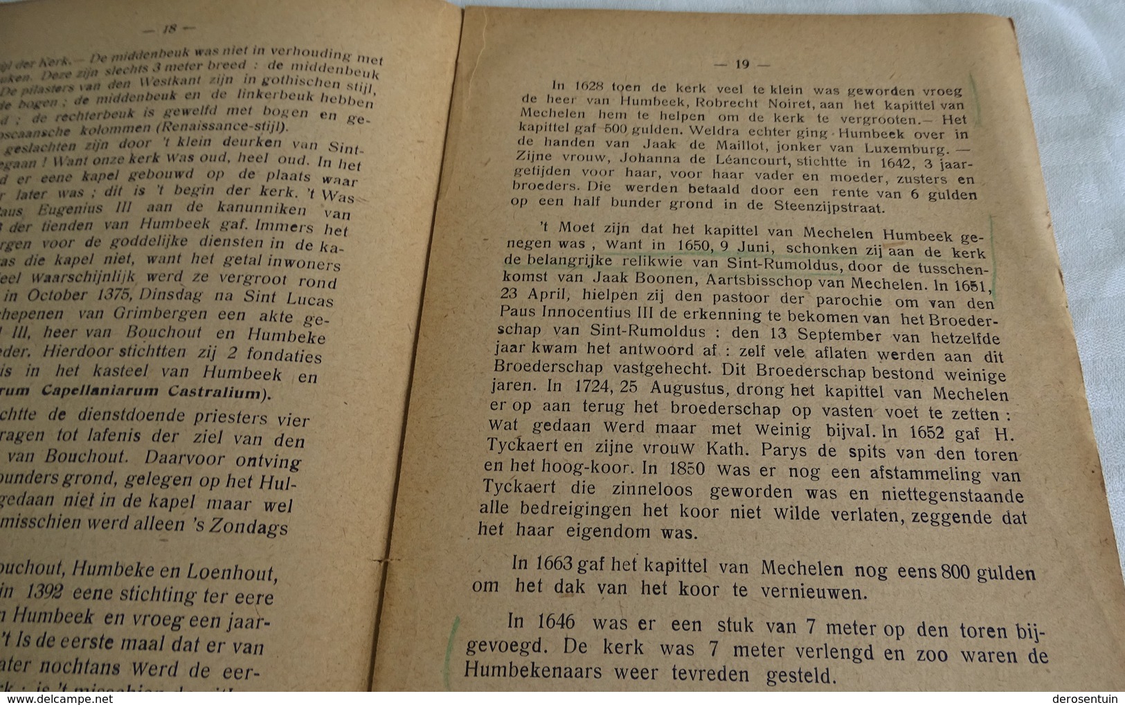 B1049	[Boek] Humbeek : Eenige Bladzijden Uit Zijne Geschiedenis / Verzameld Door K. Jacobs [kerk Kasteel Oorlog] - Histoire