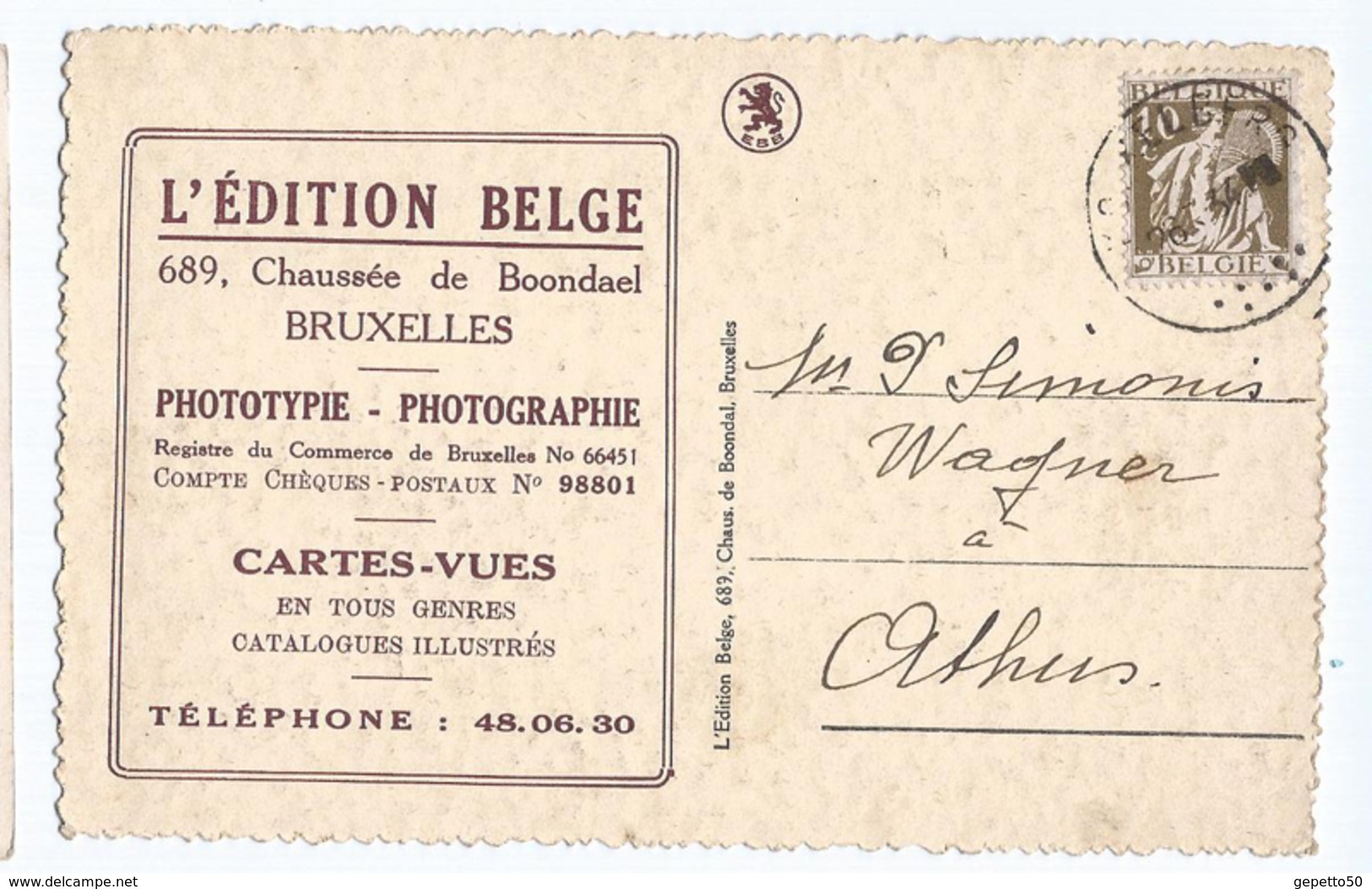 Carte Publicitaire  L'Edition Belge 1934 ?  Ecrite Tournay Cathédrale - Tournai