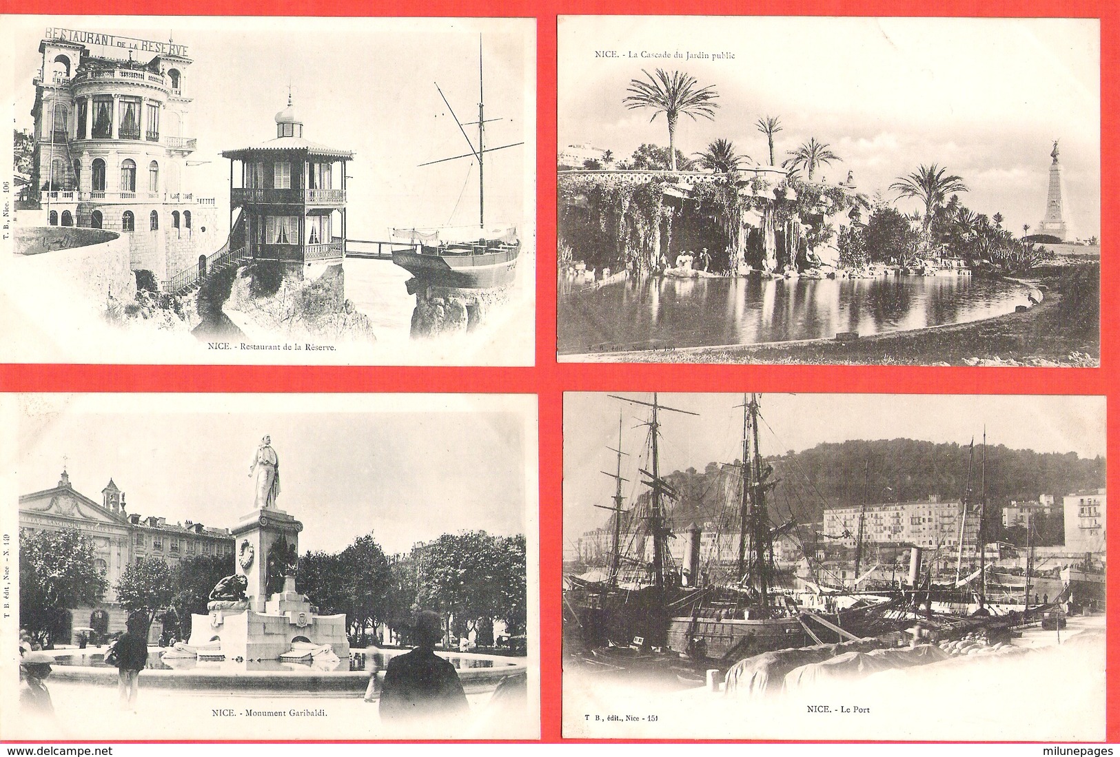 Joli Lot De 8 Cartes Postales Anciennes De NICE  Dos Non Séparé 1900 Dont Tram Avenue De La Gare - Lots, Séries, Collections