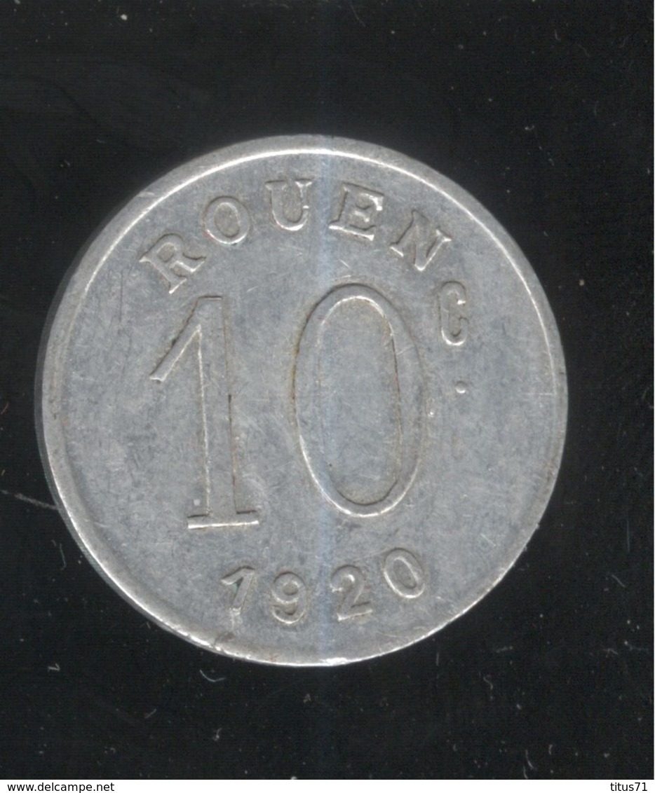 10 Centimes Ville De Rouen 1920 - Ligue Des Commerçants - Monnaie De Nécessité - TTB+ - Andere & Zonder Classificatie