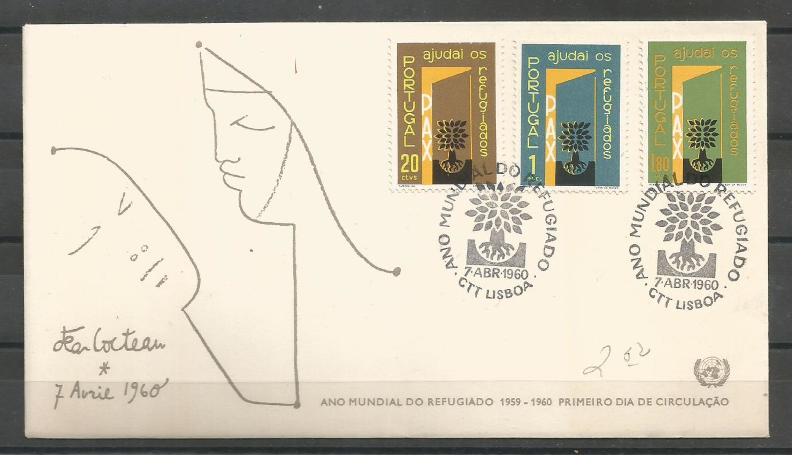 Portugal 1960 World Refugee Year FDC - Vluchtelingen