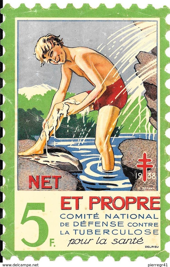 TIMBRE-VIGNETTE 5F--9X14cm-1938-1-LUTTE CONTRE LA TUBERCULOSE-avec Enveloppe Cristale-Origine-TBE - Antituberculeux