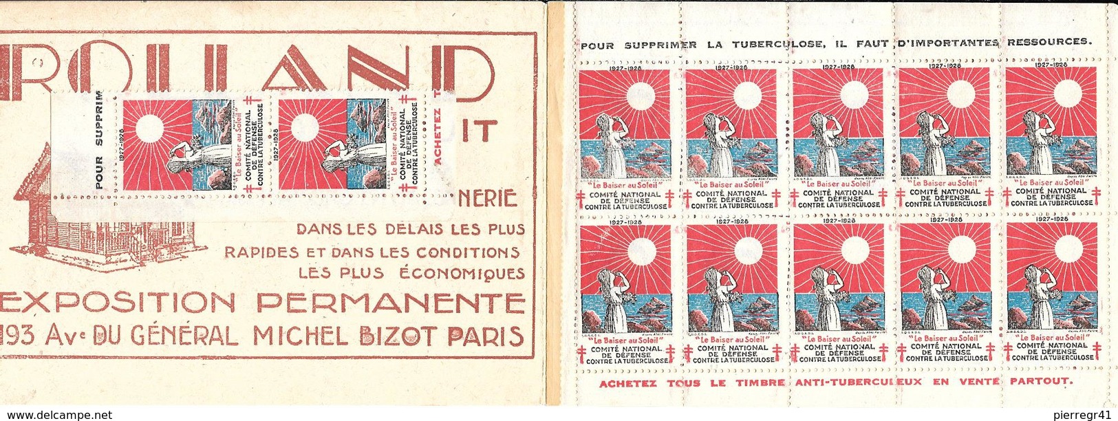 CARNET De 20 TIMBRES-2F-1928/-1-LUTTE CONTRE LA TUBERCULOSE-Reste 16 Timbres 1928 Et 13 De 1926 Dr Leannec-BE-RARE-TBE - Antituberculeux