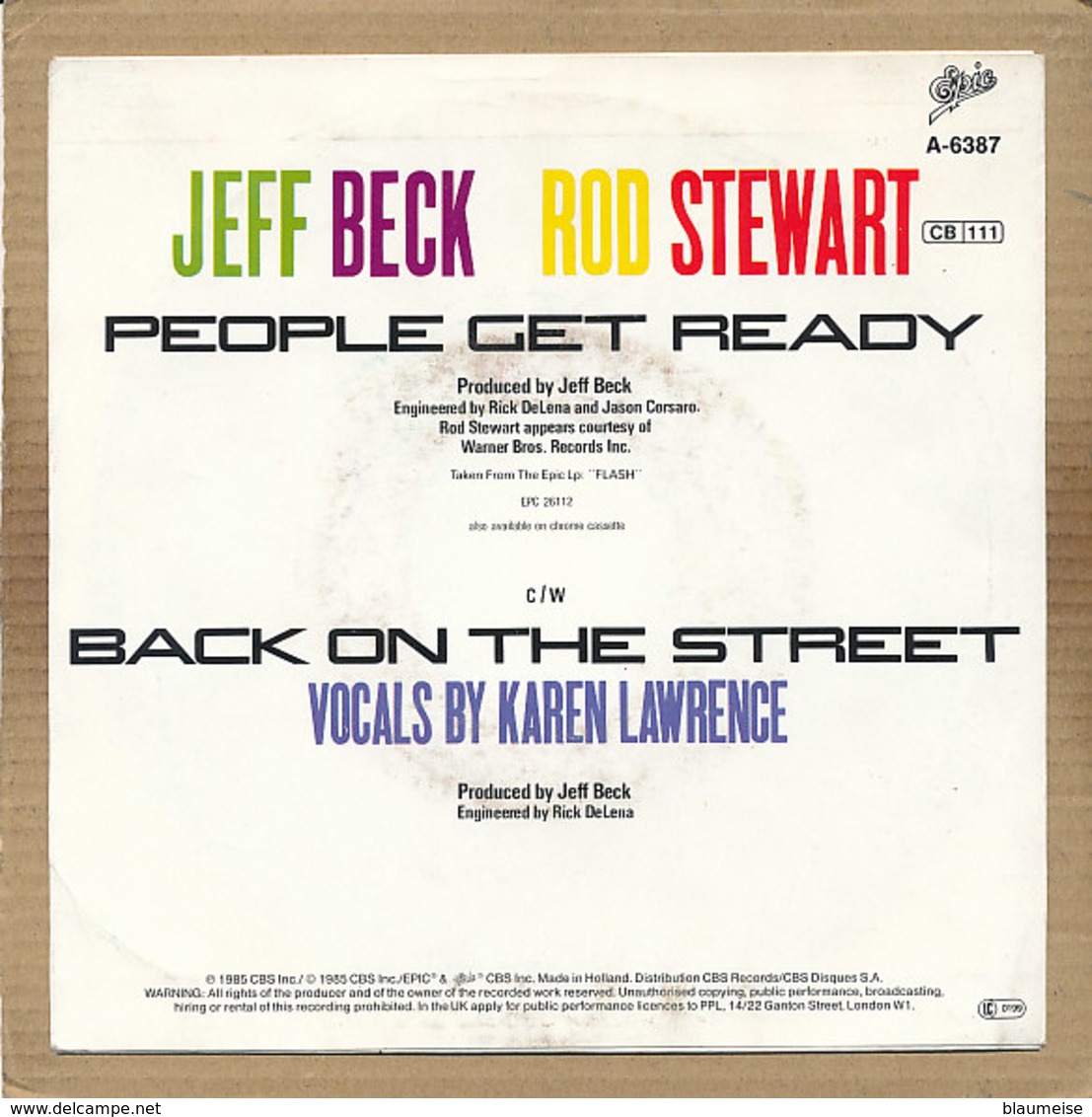 7" Single, Jeff Beck & Rod Stewart - People Get Ready - Disco, Pop