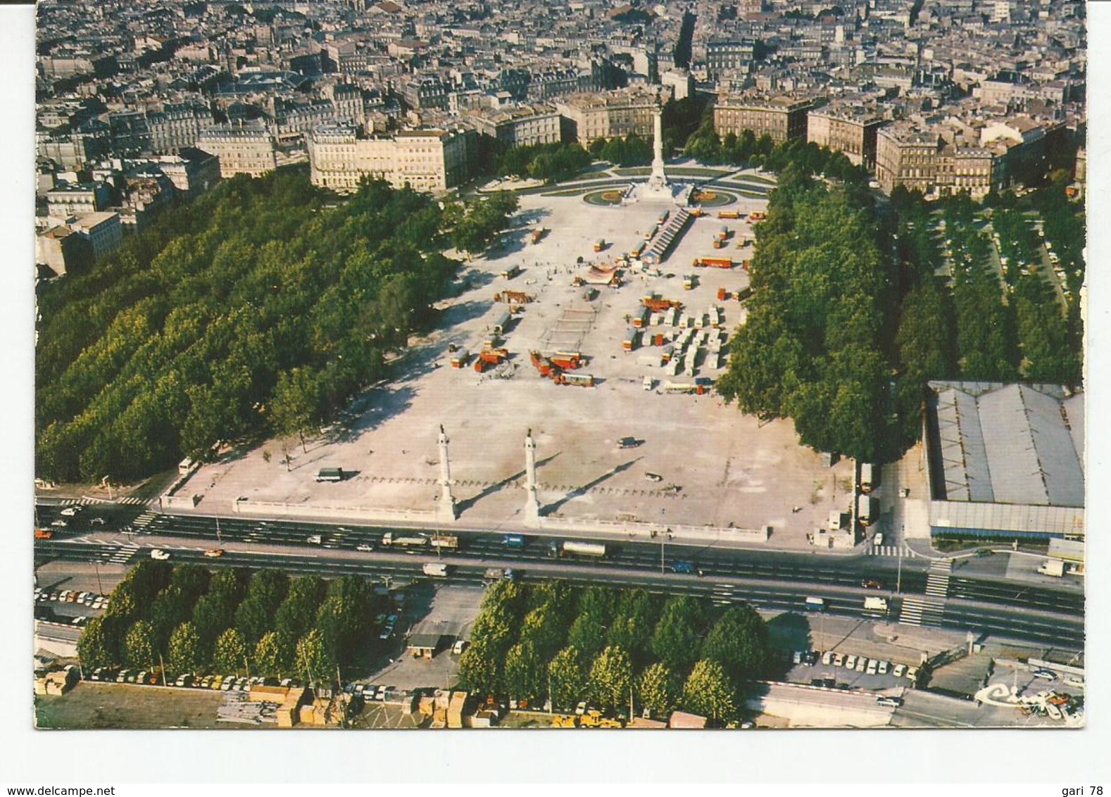 CP BORDEAUX Vue Aérienne Esplanade Des Quinconces - Bordeaux