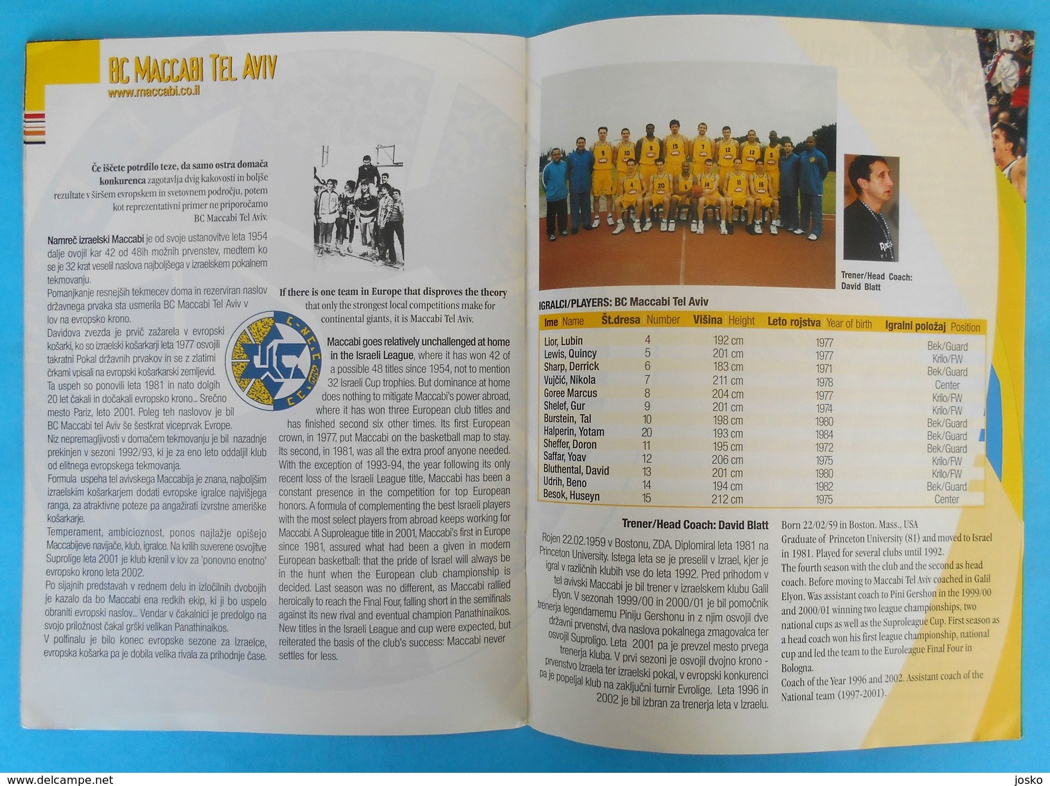 2003 GOODYEAR LEAGUE FINAL FOUR - Official Basketball Programme * Maccabi Israel * Basket-ball Pallacanestro Baloncesto - Other & Unclassified