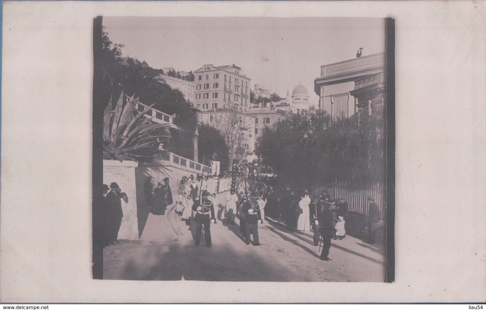 CARTE PHOTO MONACO Procession Hôtel Des Princes (1905) - La Condamine