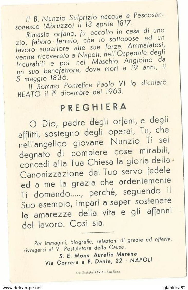 Lotto N. 3 Santini Beato Nunzio Sulprizio, S. Pietro Claver, Don Placido Baccher Storia E Preghiere (99-101) - Images Religieuses