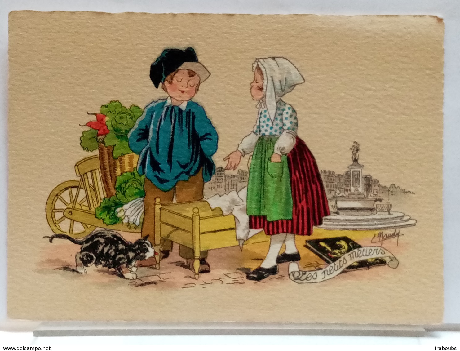 LES PETITS MÉTIERS - LA PETITE MARCHANDE DE FROMAGE - ENFANTS - CHAT - ILLUSTRATION NAUDY - BARRE DAYEZ 1209 D - Naudy