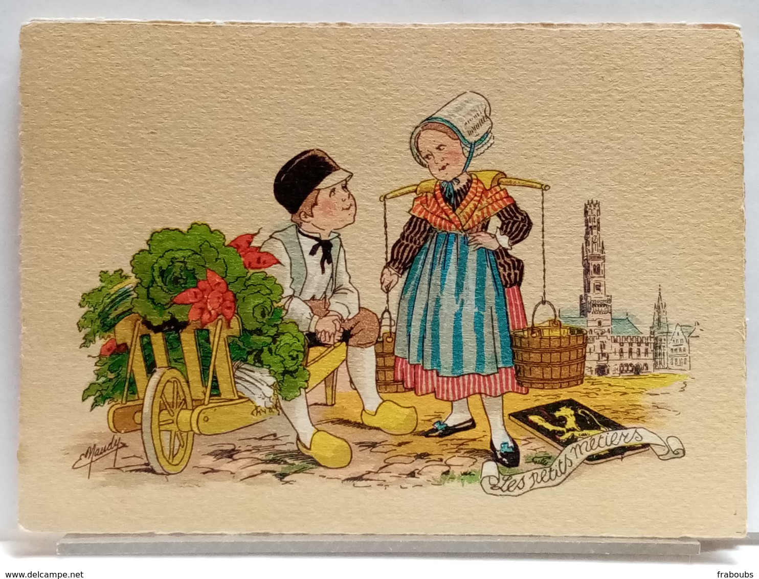 LES PETITS MÉTIERS - LA PETITE PORTEUSE D4EAU - ENFANTS - LEGUMES - ILLUSTRATION NAUDY - BARRE DAYEZ 1209 E - Naudy