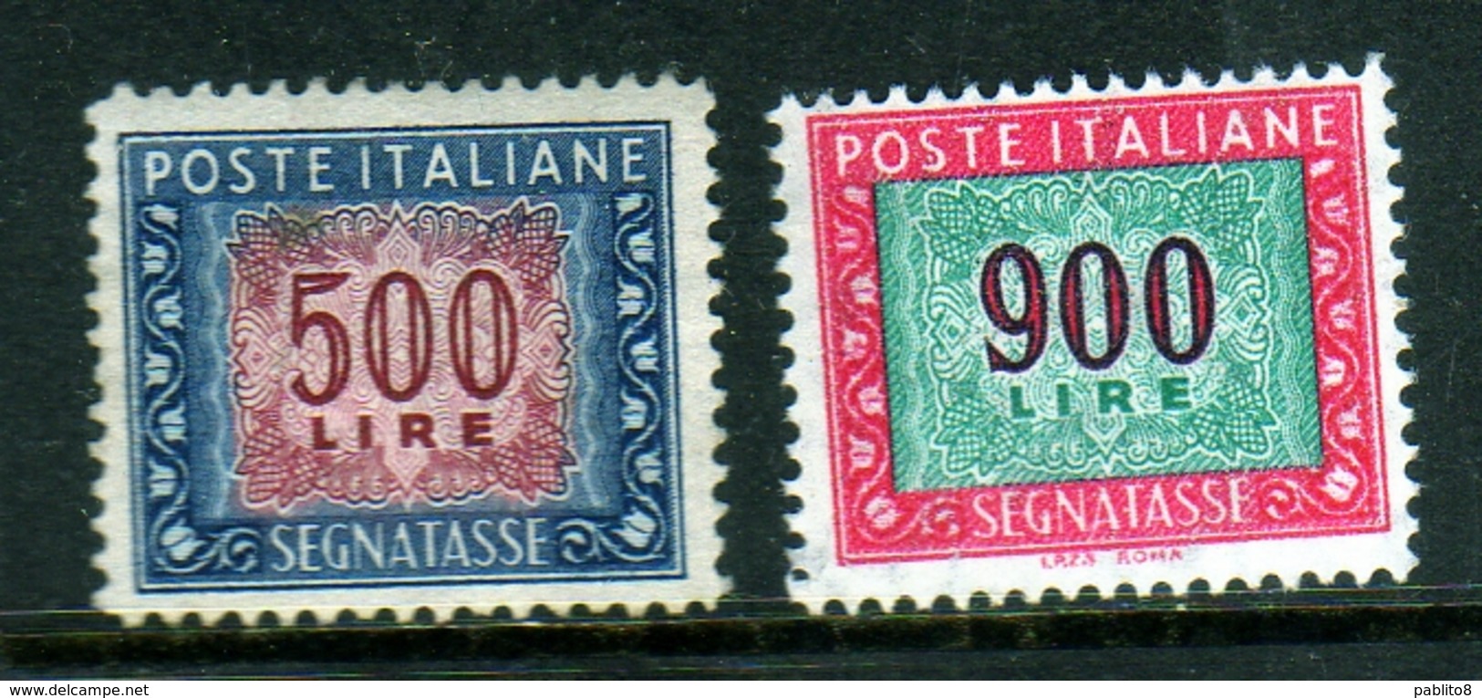 ITALIA REPUBBLICA ITALY REPUBLIC 1954 SEGNATASSE POSTAGE DUE TAXES TASSE LIRE 500 RUOTA WHEEL + 900 STELLE STAR MNH - Postage Due