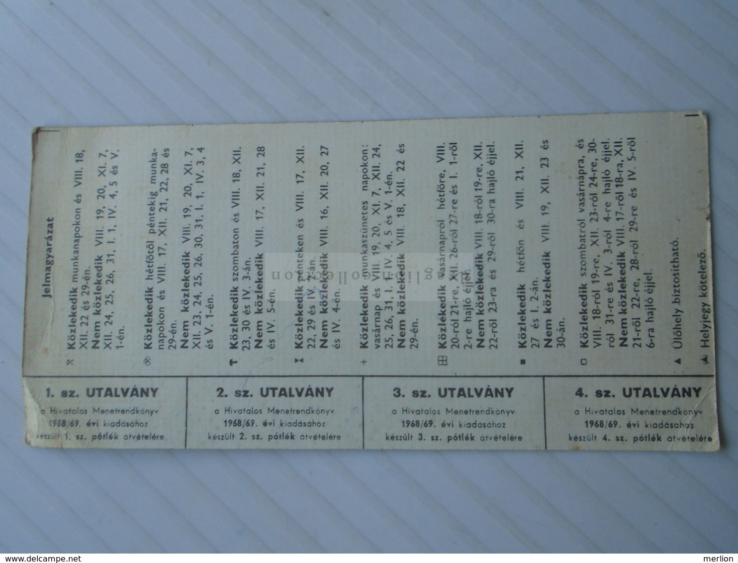 ZA271.22  Hungary Budapest  Timetable 1968 Supplement Voucher -Amodent Toothpaste Advertising - Europe