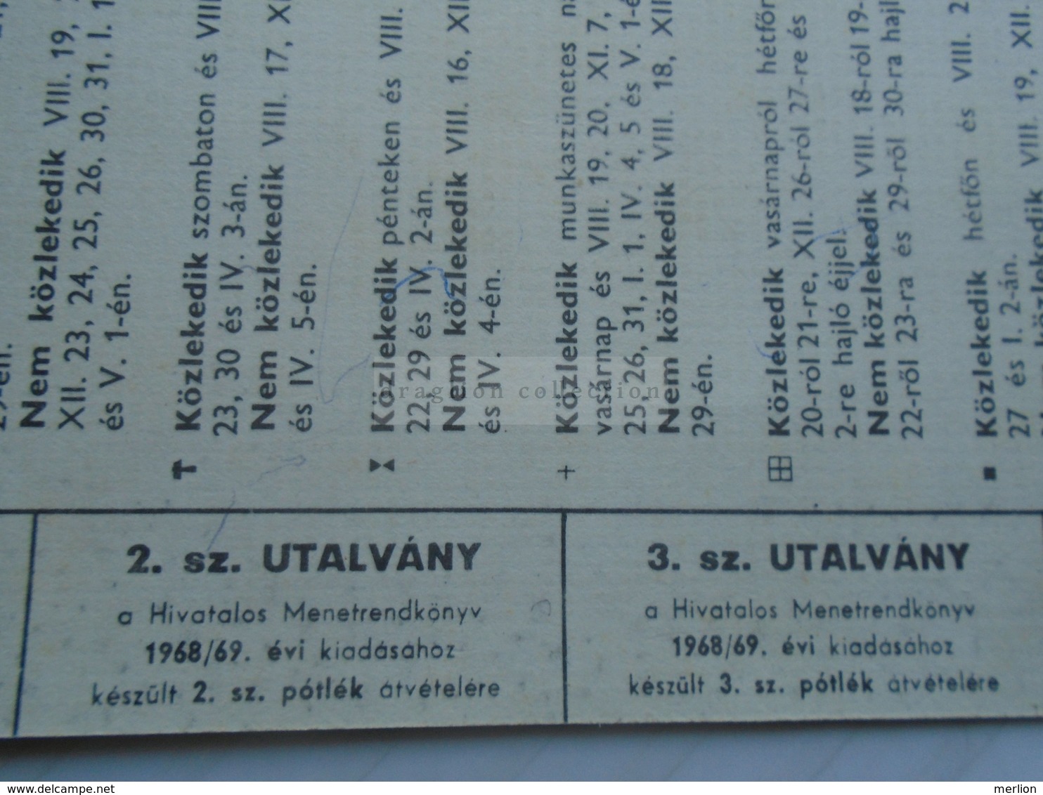 ZA271.22  Hungary Budapest  Timetable 1968 Supplement Voucher -Amodent Toothpaste Advertising - Europe