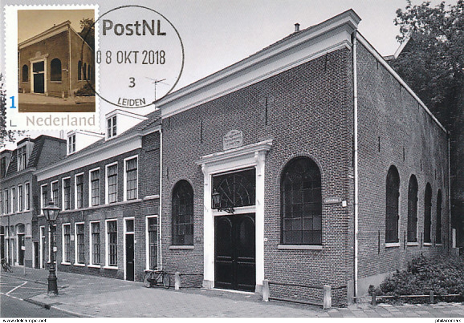 D38975 CARTE MAXIMUM CARD 2018 NETHERLANDS - DUTCH SYNAGOGUE LEIDEN - CP ORIGINAL - Moskeeën En Synagogen