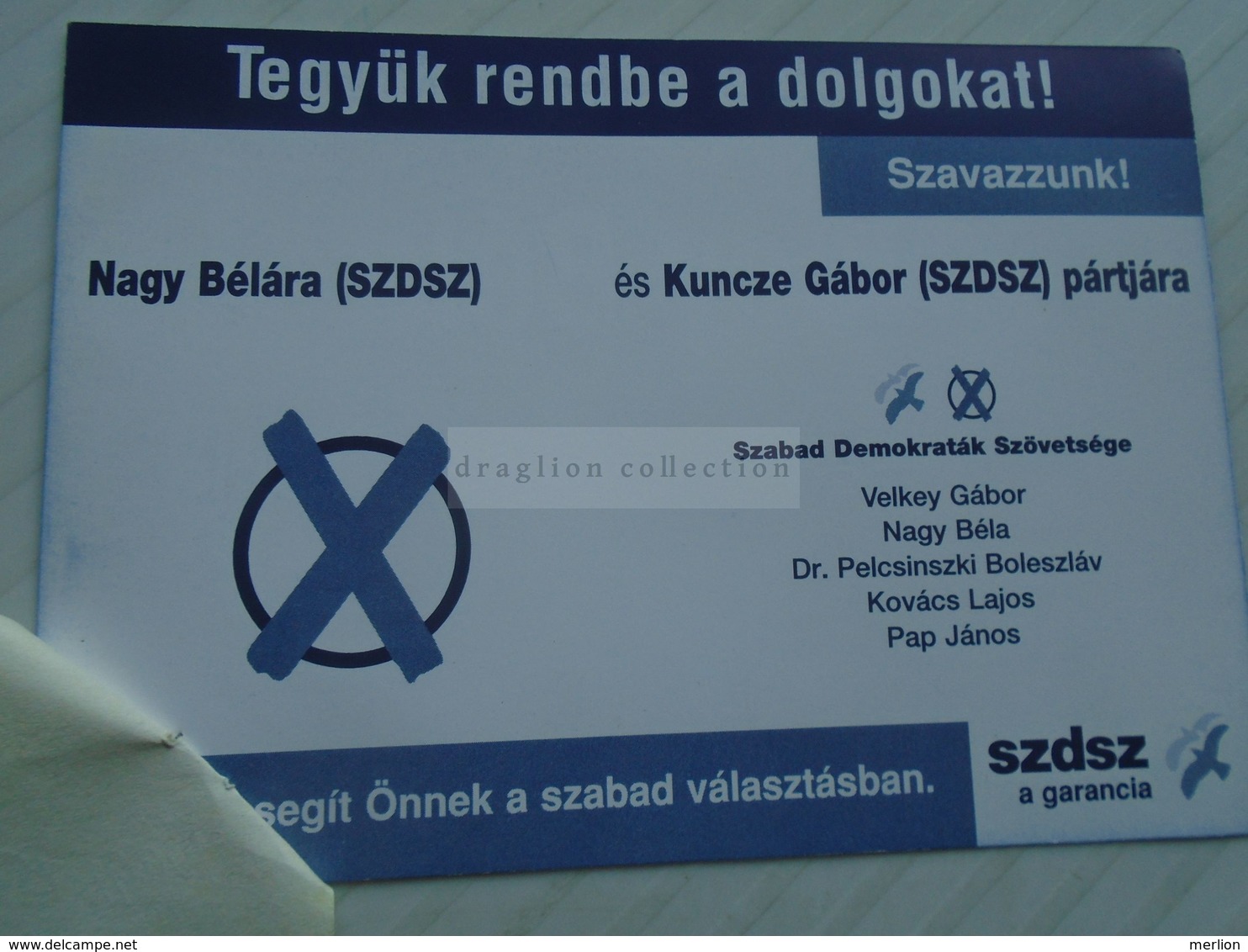 ZA271.30 Hungary  Magyar Posta Advertising Paper Item Spreading Contract SZDSZ - Medgyesbodzás - Storia Postale