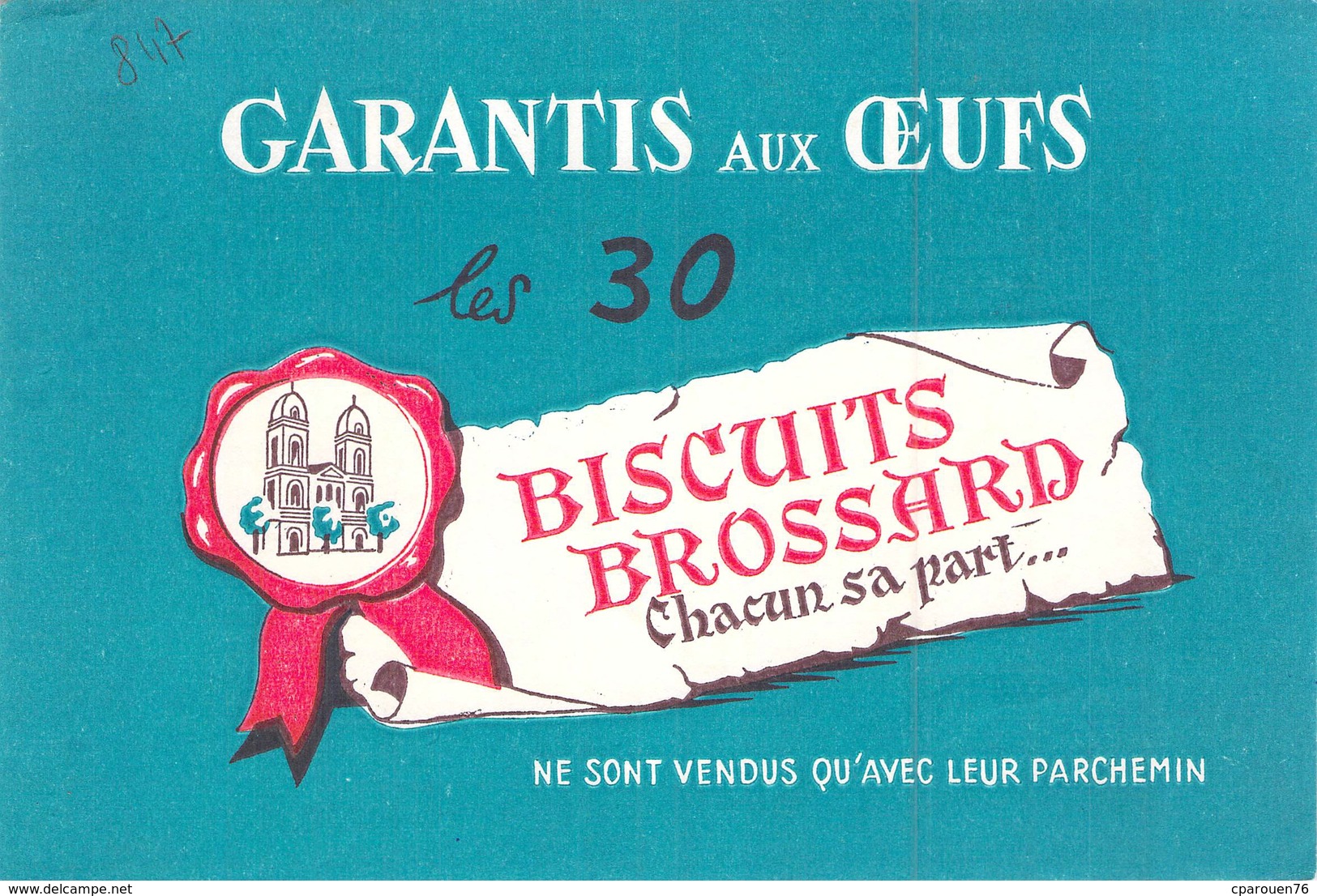 Ancien Buvard Collection GARANTIS AUX OEUFS LES 30 BROSSARDS BISCUITS - Sucreries & Gâteaux