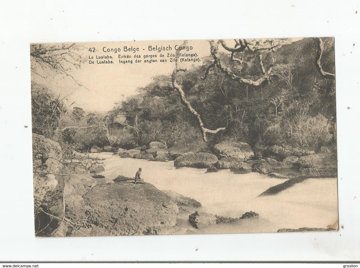 CONGO BELGE 42 LE LUALABA. ENTREE DES GORGES DE ZILO (KATANGA) CARTE AVEC ENTIER POSTAL - Congo Belge