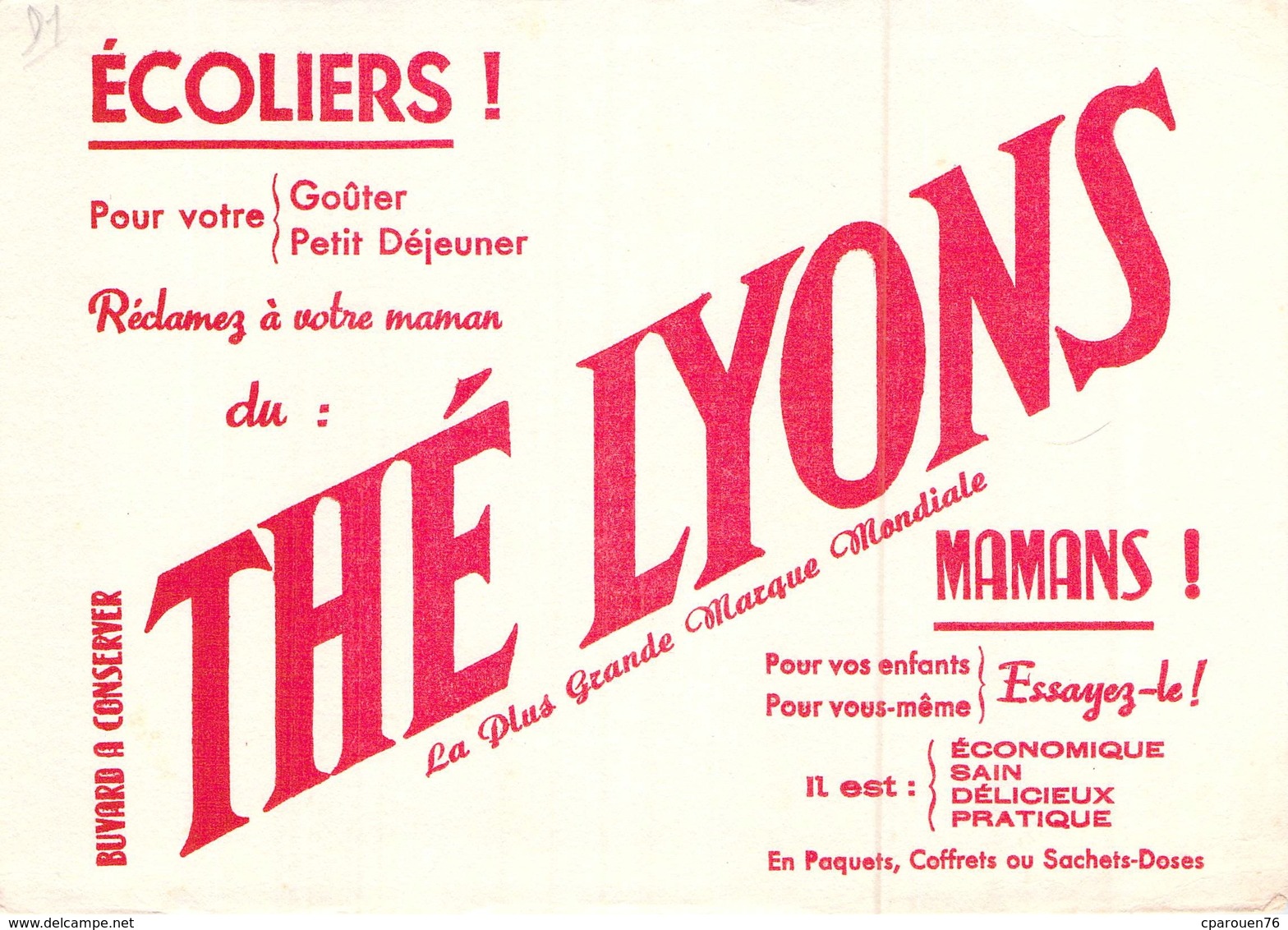 Ancien Buvard Collection THE LYONS - Café & Thé