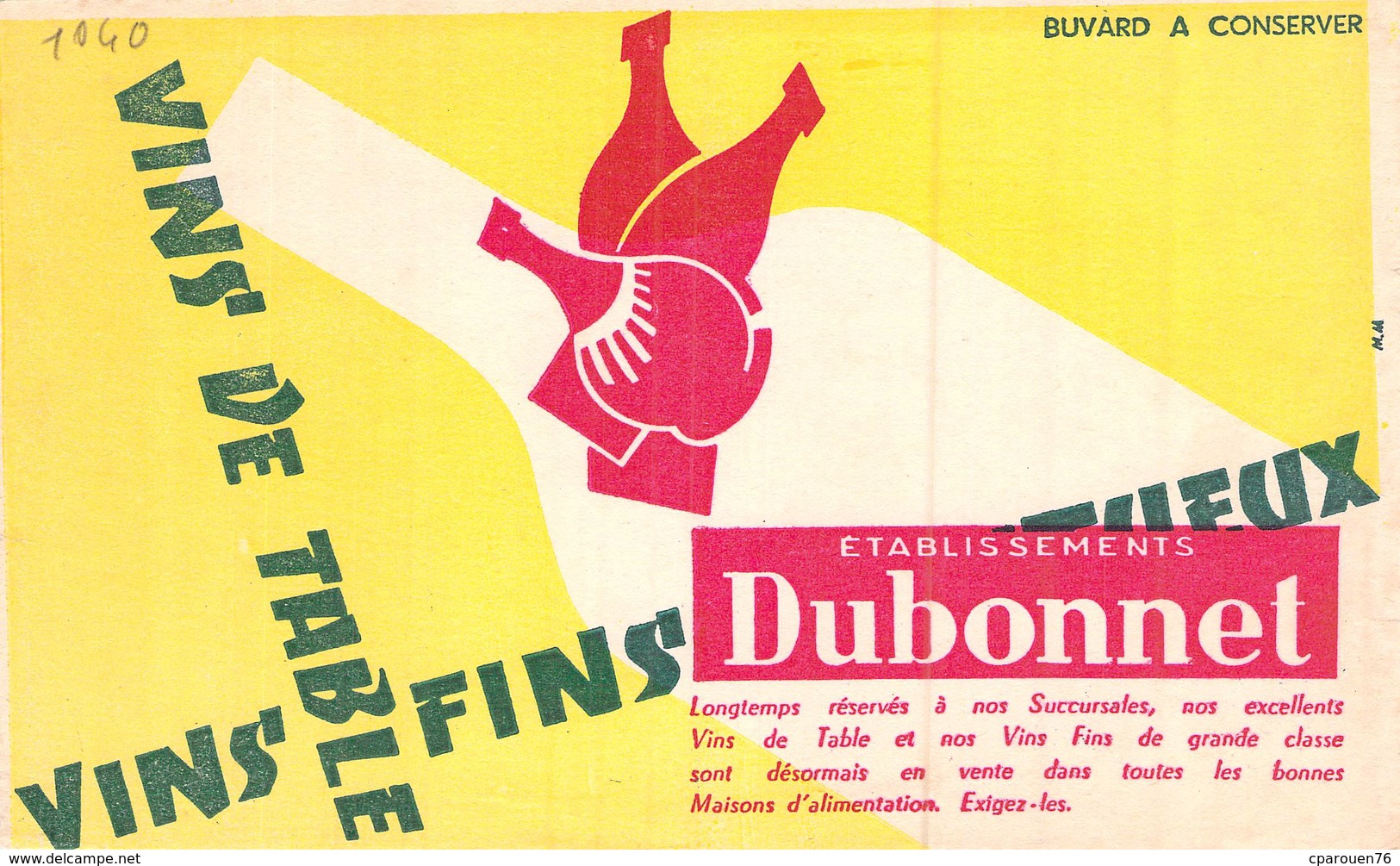 Ancien Buvard Collection LE VIN DUBONNET - V