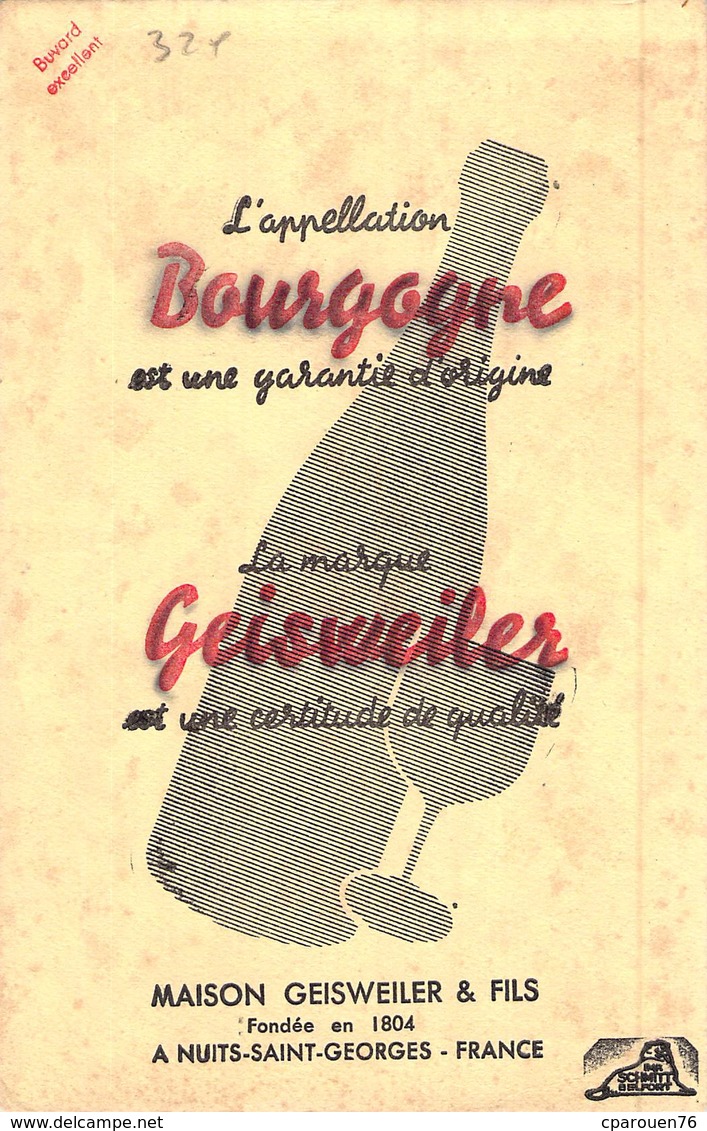 Ancien Buvard Collection BOURGOGNE GEISWEILER A NUITS SAINT GEORGES - V