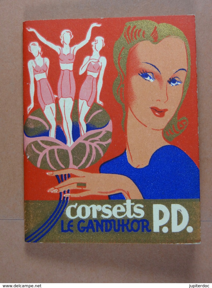 Calendrier 1939 Art Déco Corsets Le Gandukor P.D. Maison Jacquemin Couvin (5,2 Cm X7,3 Cm) 33 Pages - Petit Format : 1921-40