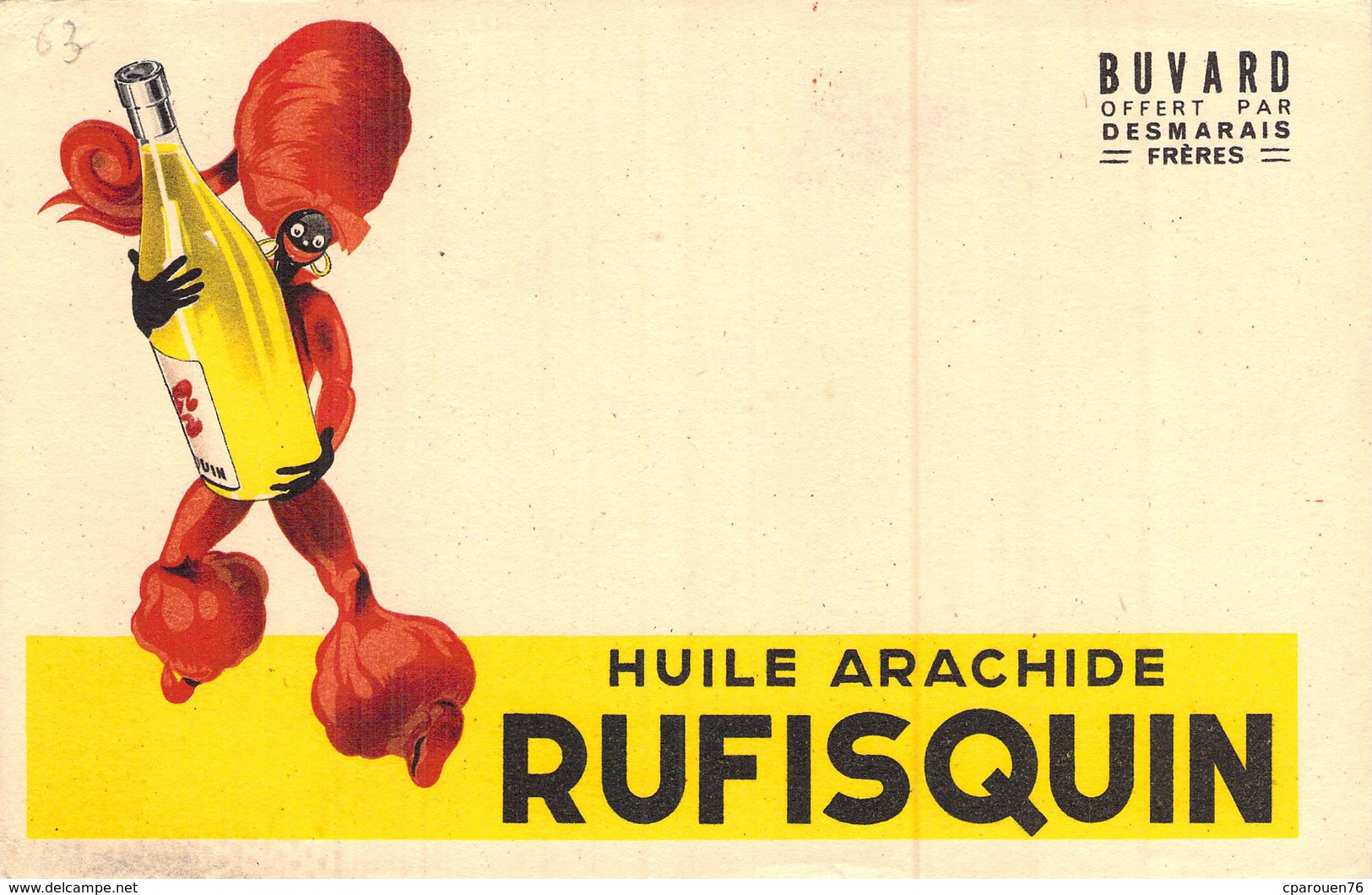 Ancien Buvard Collection HUILE ARACHIDE RUFISQUIN DESMARAIS FRERES - H
