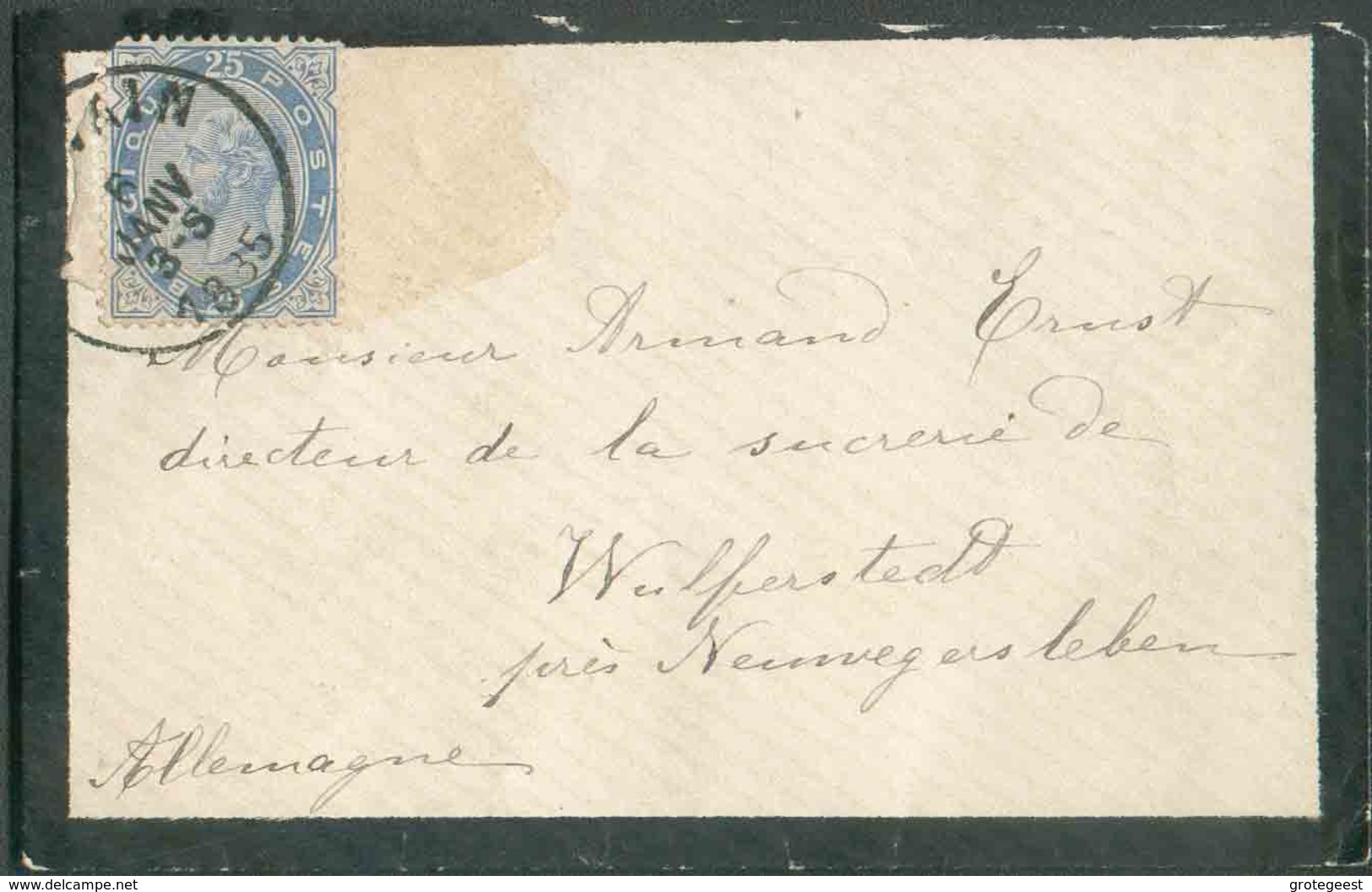 N°40 - 25 Centimes Bleu, Obl. Sc LOUVAIN Sur Enveloppe De Deuil Du 6 Janvier 1885 Vers Wulferstedt (DE). - B/TB - 15180 - 1883 Leopold II