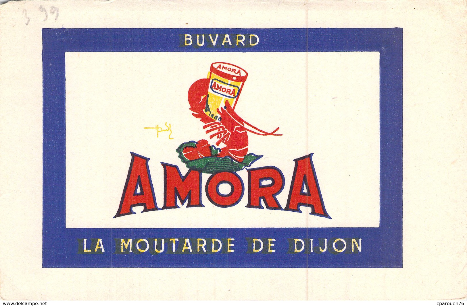 Ancien Buvard Collection MOUTARDE AMORA DE DIJON - Moutardes