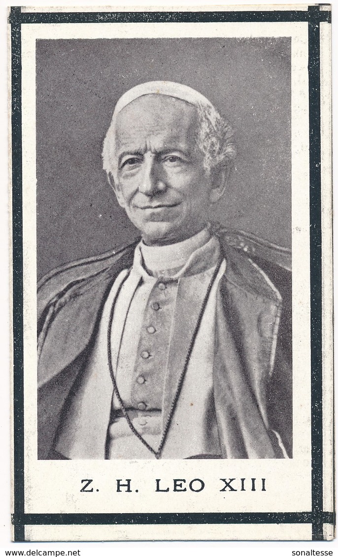 Bidprent Paus Leo XIII / 1903 - Devotieprenten