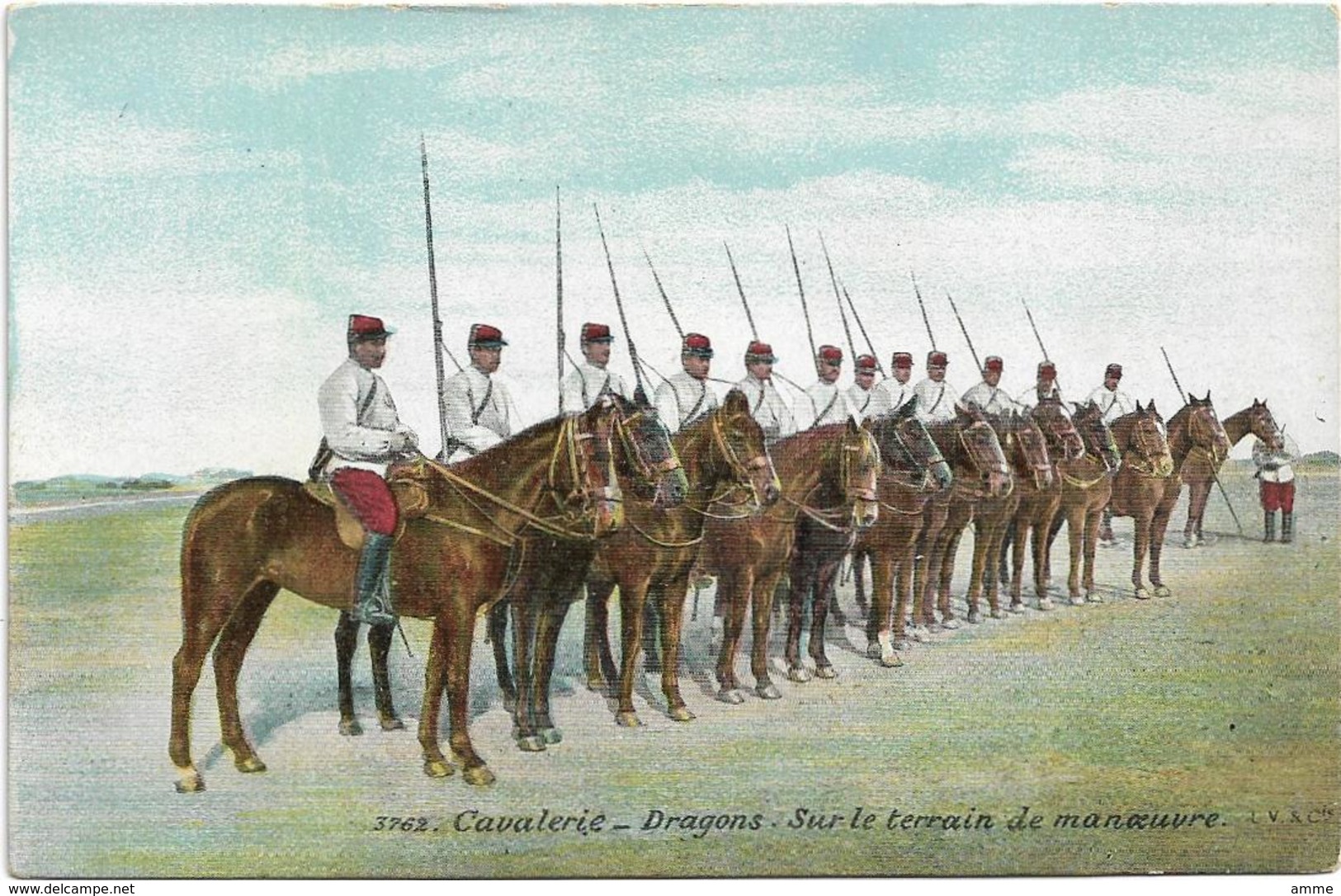 Armée - Leger - Militair  *  Cavalerie-Dragons. Sur Le Terrain De Manoeuvre - Régiments