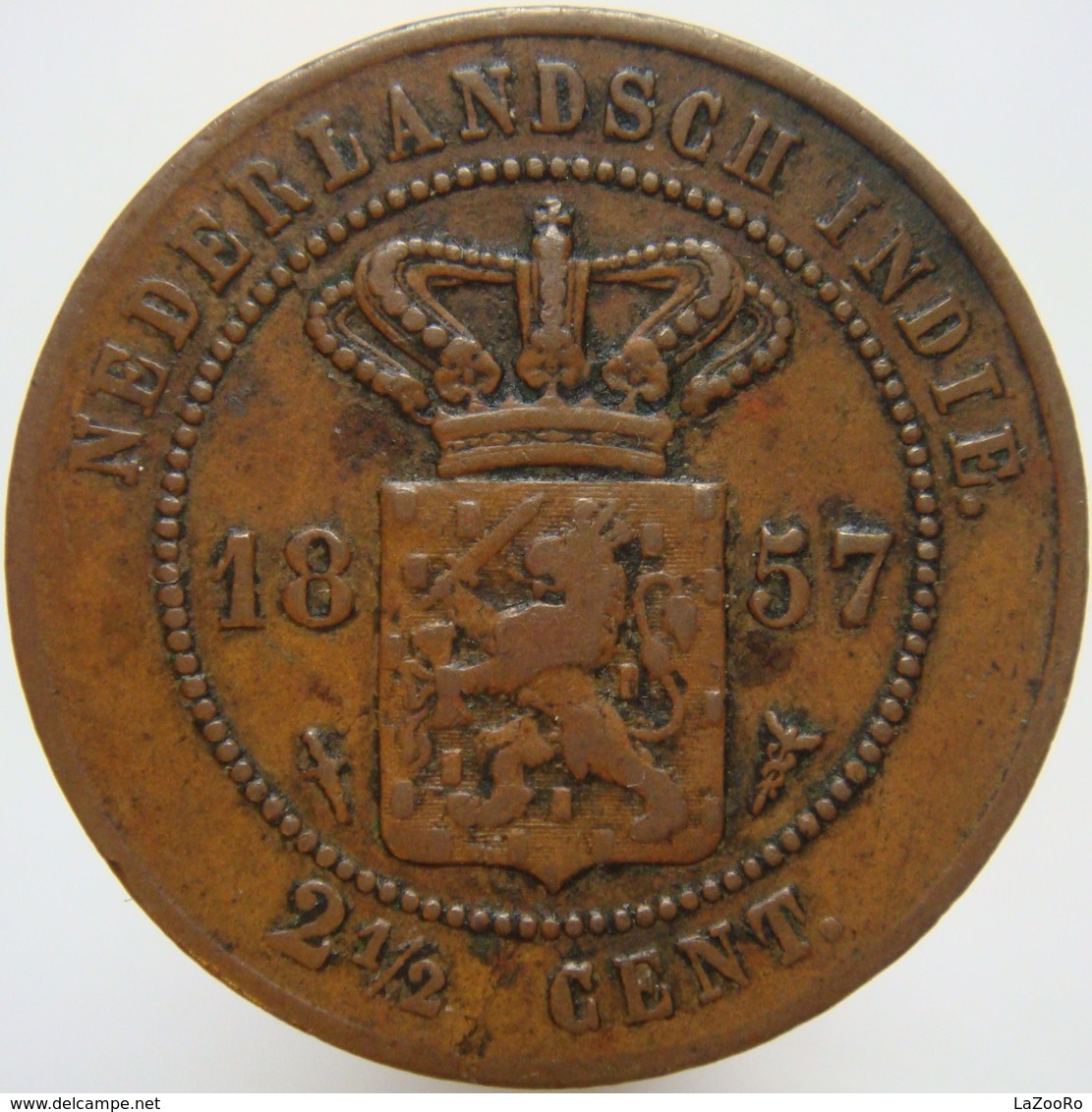 LaZooRo: Netherlands East Indies 2 1/2 Cents 1857 VF - Indes Néerlandaises