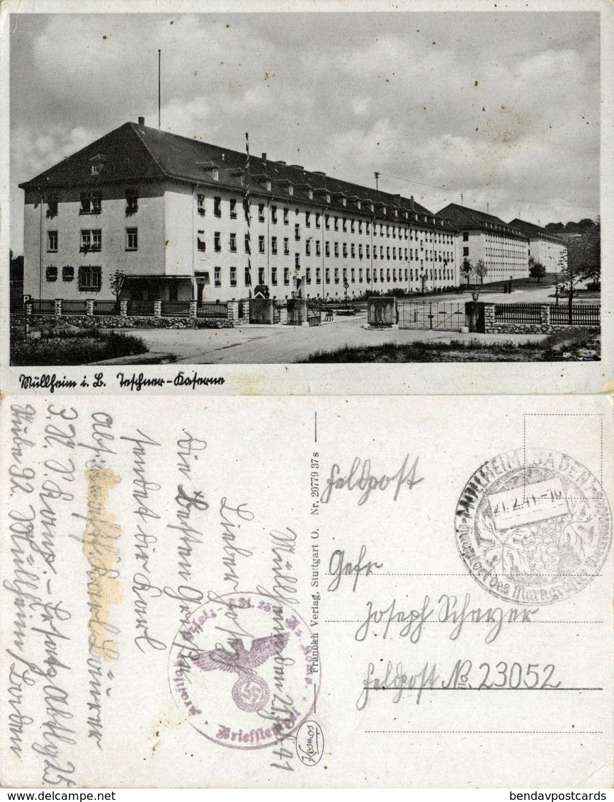 MÜLLHEIM, Teschner Kaserne (1941) AK - Müllheim