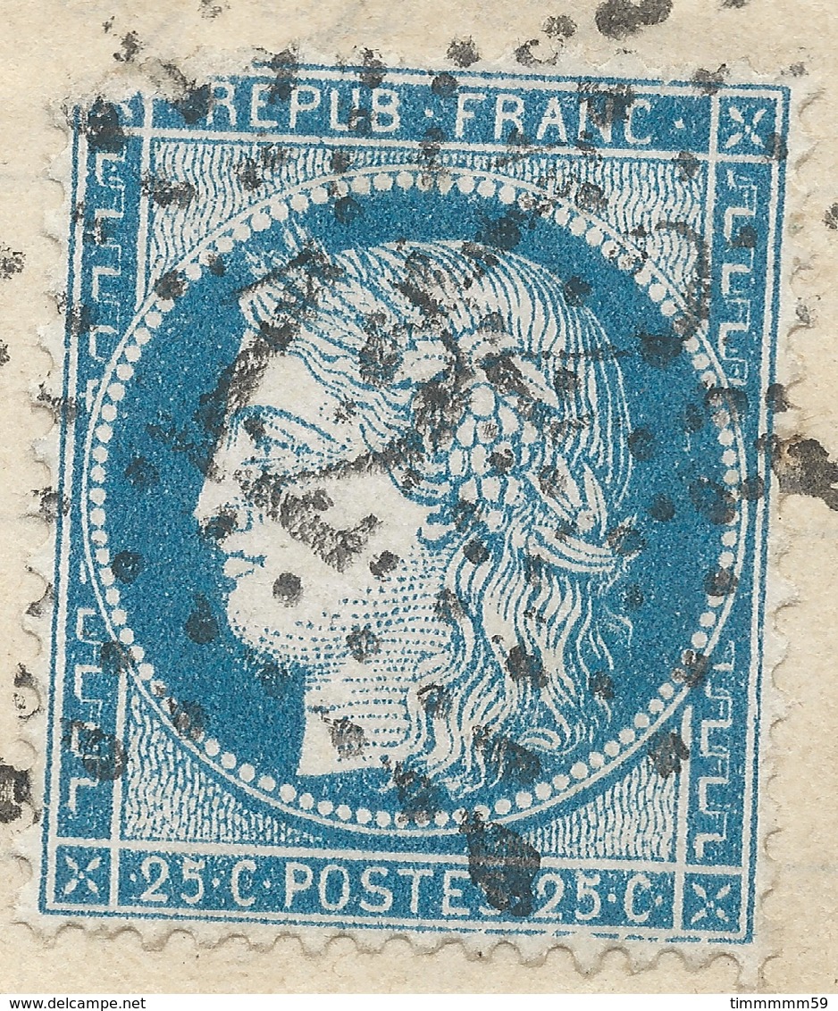 LT5051  Variété/n°60/devant De Lettre, Oblit étoile Chiffrée 12 De PARIS (Bt Beaumarchais), Filet SUD Et EST - 1871-1875 Ceres