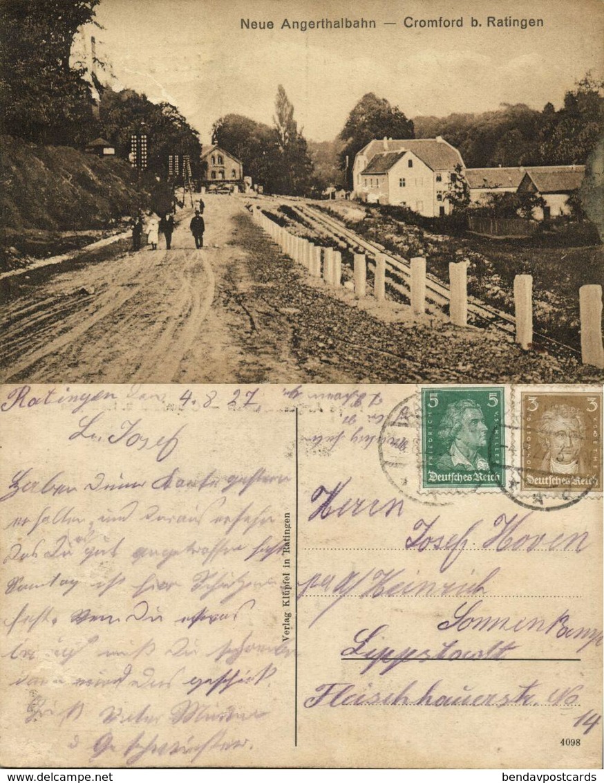 CROMFORD Bei Ratingen, Neue Angerthalbahn (1927) AK - Ratingen