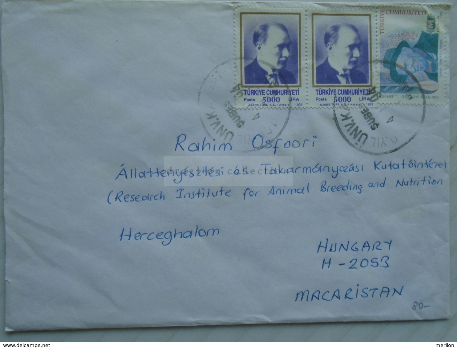 ZA272.17 Turkey Cover 1994 - Cartas & Documentos