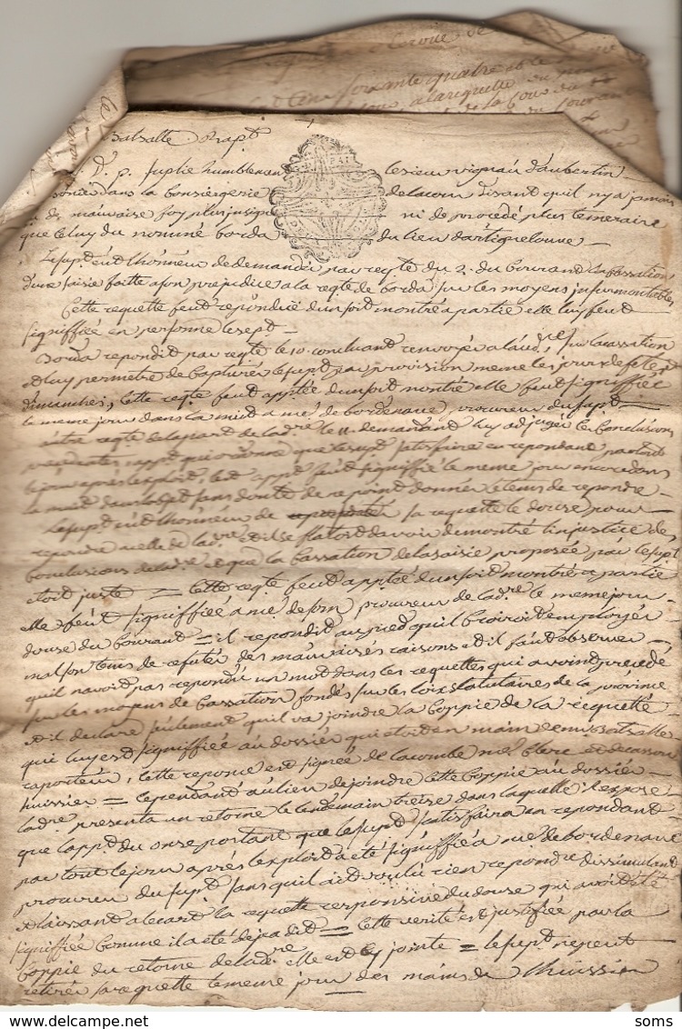 Lot De 3 Vieux Papiers Du Béarn, 1764, Bourda D'Artiguelouve Contre Vignau D'Aubertin, Marché De Lescar, Saisie, Prison - Documents Historiques