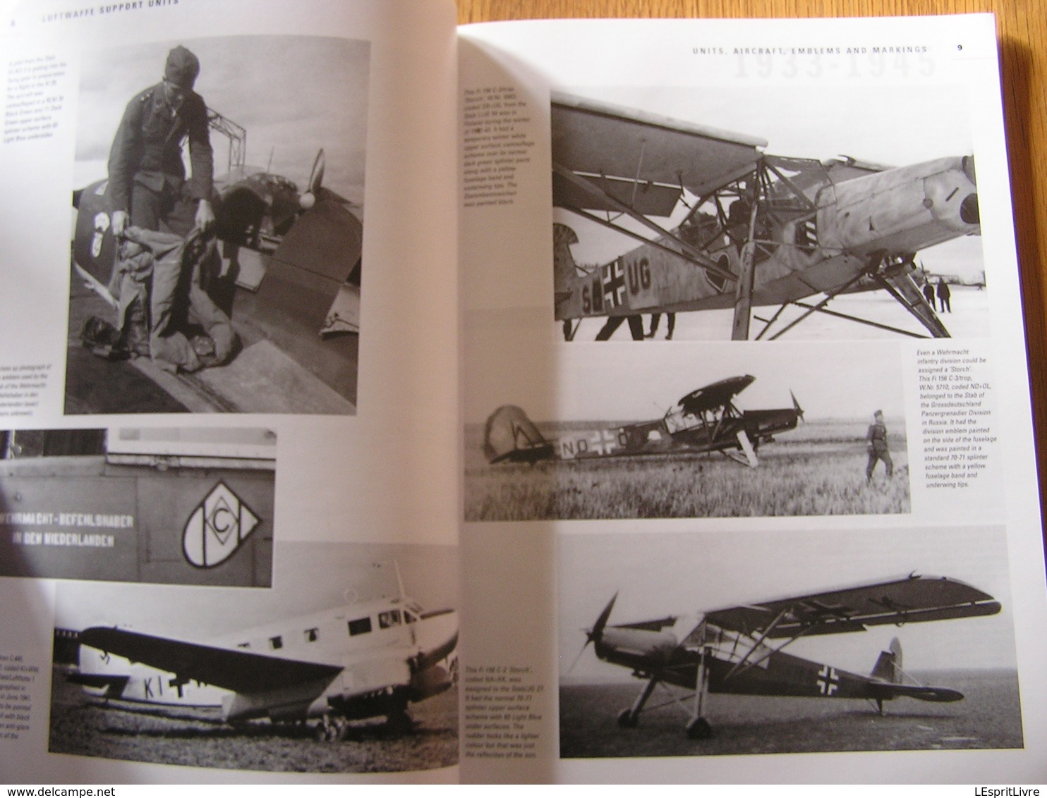 LUFTWAFFE SUPPORT UNITS Aircraft Emblems And Markings 1933 1945 Guerre 40 45 Aviation Allemande Avion Storch JU 52 FW200 - Guerra 1939-45