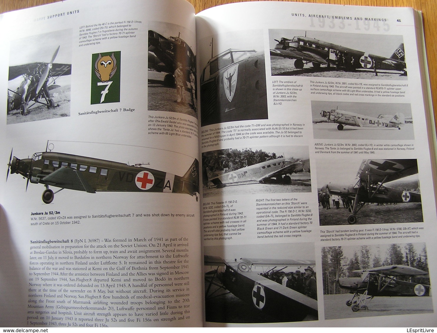 LUFTWAFFE SUPPORT UNITS Aircraft Emblems and Markings 1933 1945 Guerre 40 45 Aviation Allemande Avion Storch JU 52 FW200