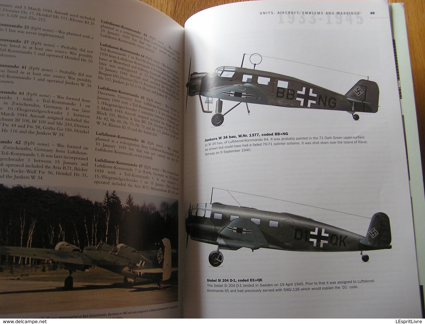 LUFTWAFFE SUPPORT UNITS Aircraft Emblems and Markings 1933 1945 Guerre 40 45 Aviation Allemande Avion Storch JU 52 FW200