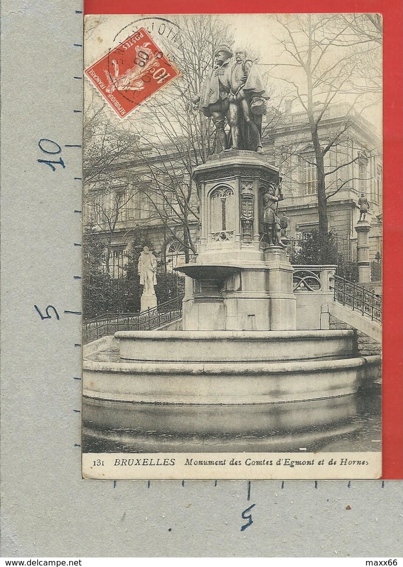 CARTOLINA VG BELGIO - BRUXELLES - Monument Des Comtes D'Egmont Et De Hornes - 9 X 14 - 1908 - Monumenti, Edifici