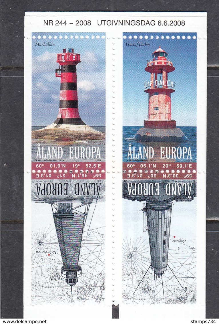 Aland 2008 - Lighthouses, Mi-Nr. 296/99, MNH** - Ålandinseln