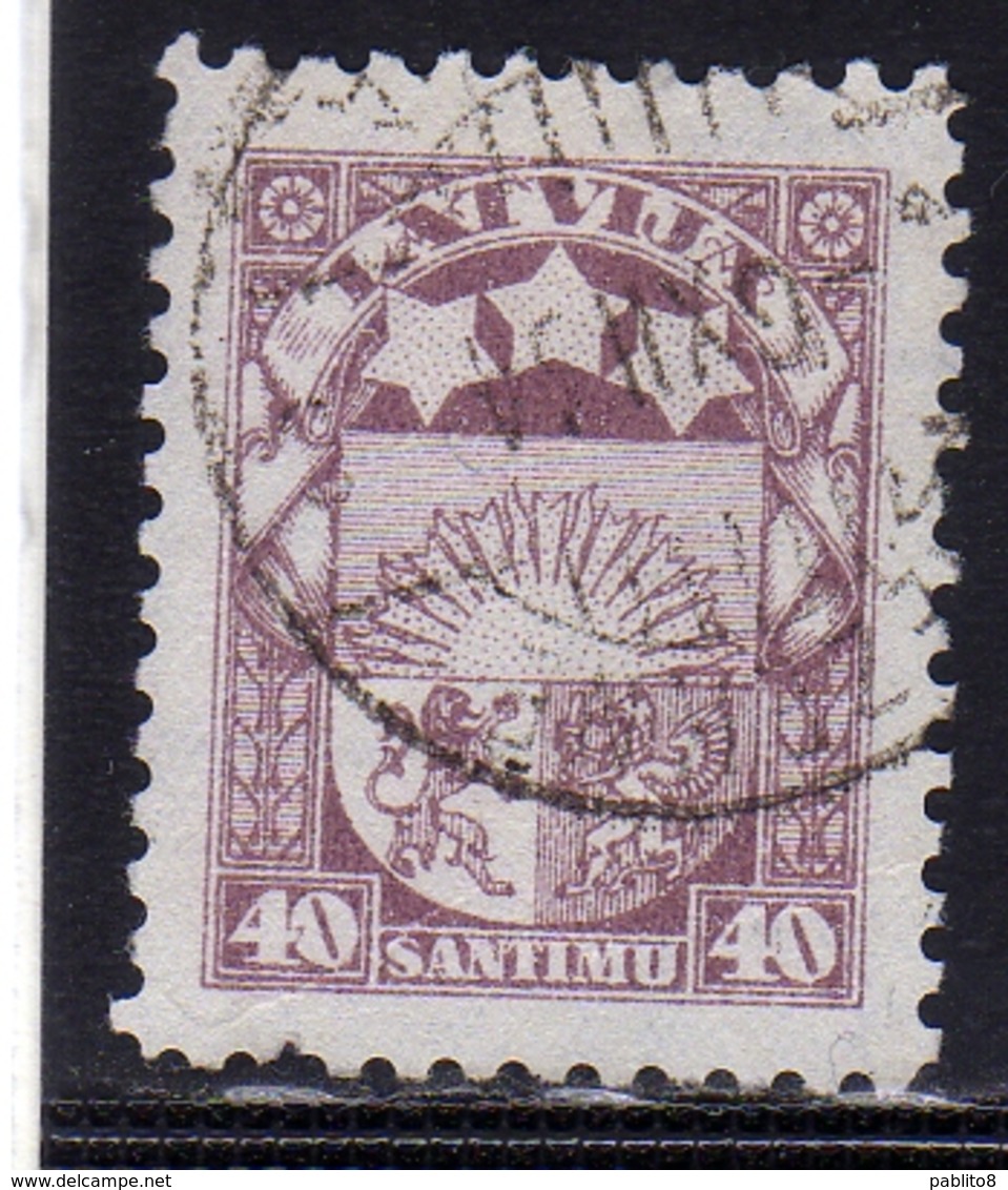 LATVIA LETTLAND LETTONIA LATVIJA 1923 1925 ARMS AND STARS FOR VIDZEME KURZEME LATGALE STEMMA 40s USATO USED OBLITERE' - Lettonia