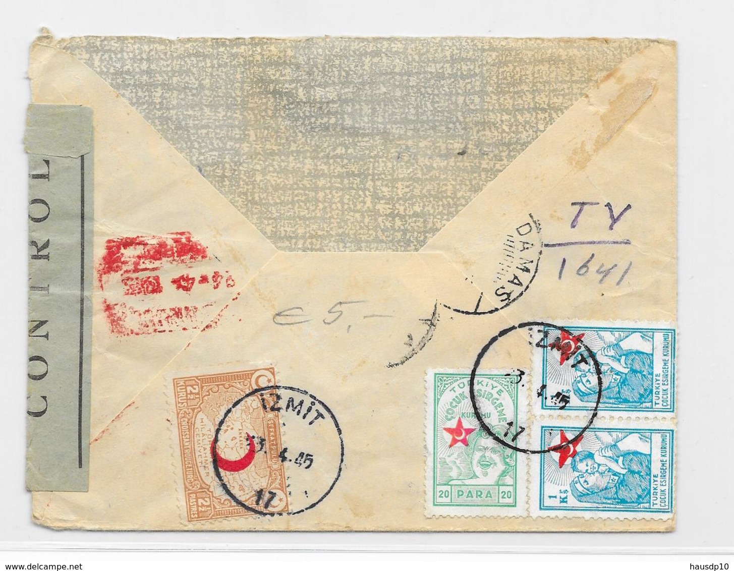 Türkei Reco Brief Mif. Luftpost, Izmit Taahhütlü Nach Zürich Schweiz 1935 + Zensur - Briefe U. Dokumente