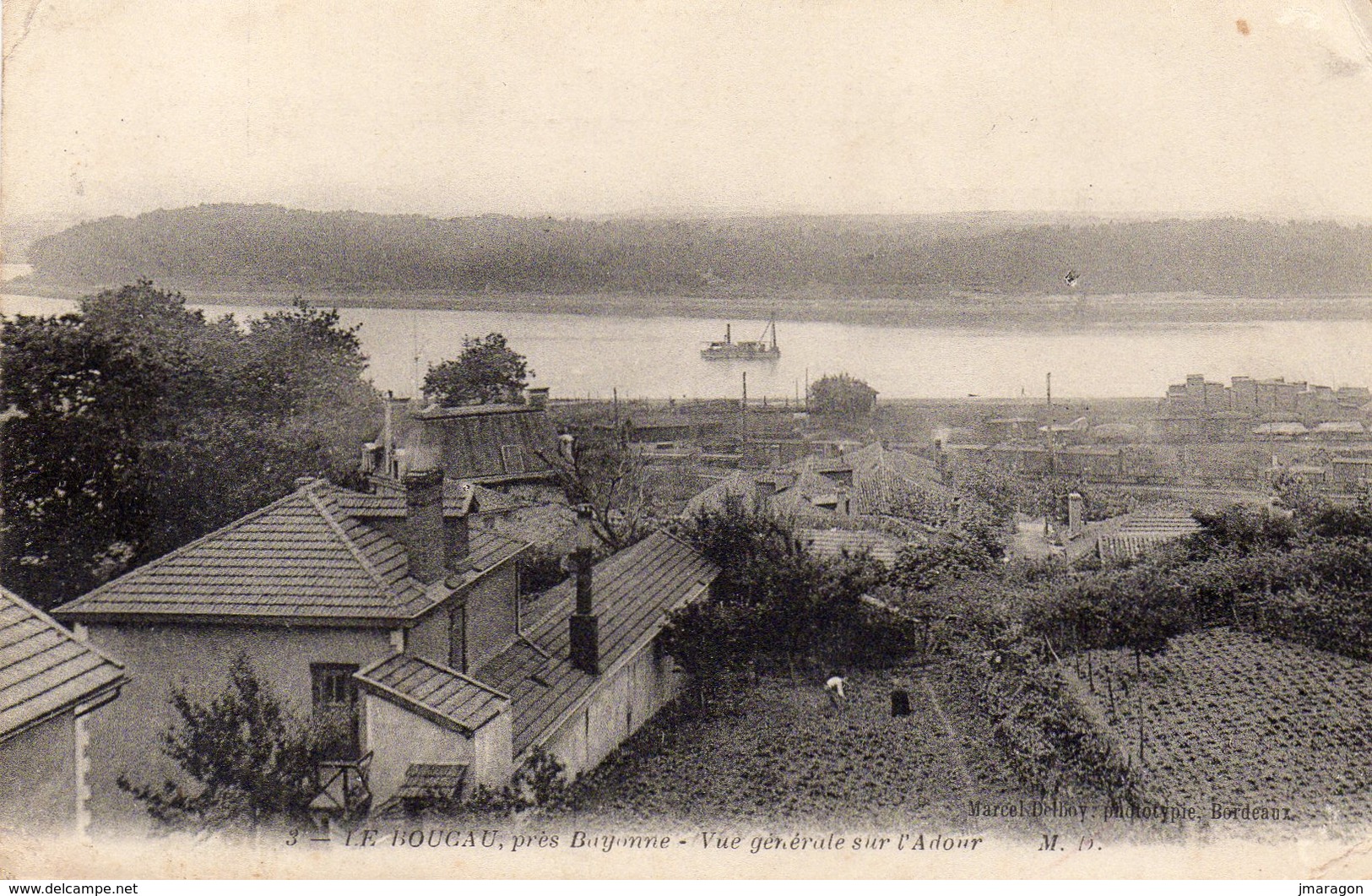 BOUCAU - Vue Générale Sur L'Adour - MD 3 - écrite 1916 - Tbe - Boucau