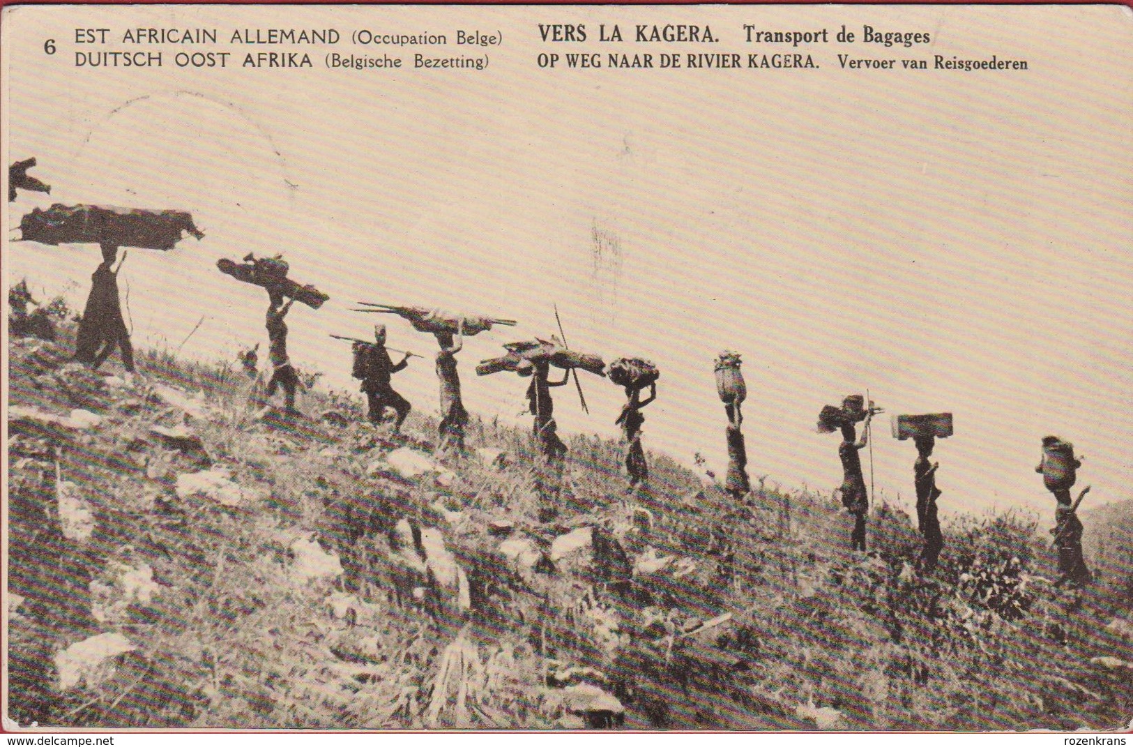 Kagera Oblit. Kigoma 1918 Belgisch Congo Belge Surchargé Est Africain Allemand Occupation Entier Postal Postwaardestuk - Entiers Postaux