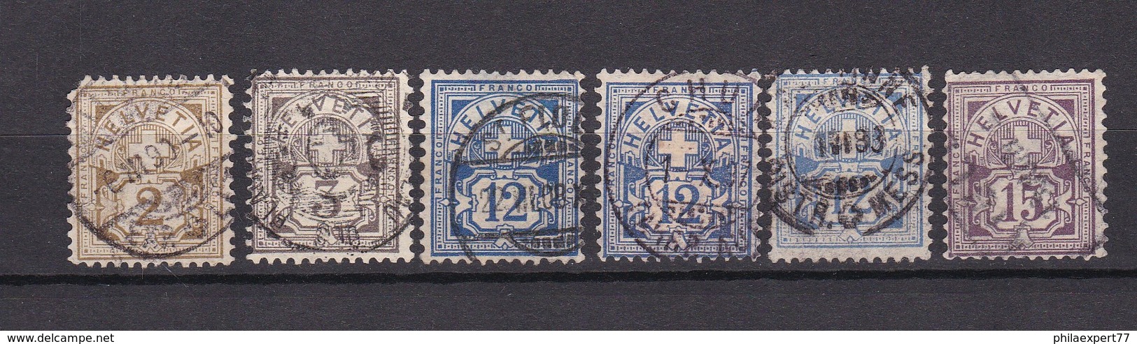 Schweiz - 1882 - Michel Nr. 50/51+55+57 - Gest. - Usados