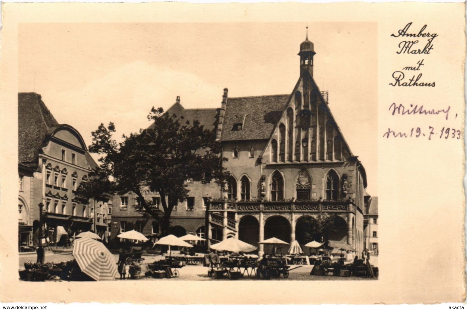 CPA AK Amberg - Markt Mit Rathaus GERMANY (962833) - Amberg